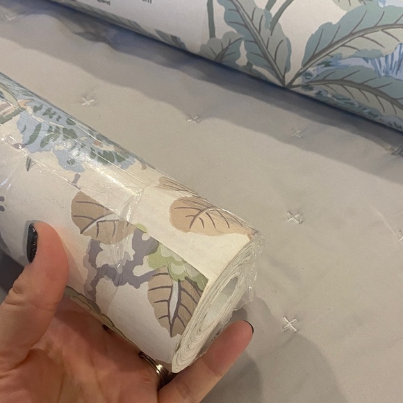 Summer Peony Wallpaper - Blue and White - Picture 4 of 5